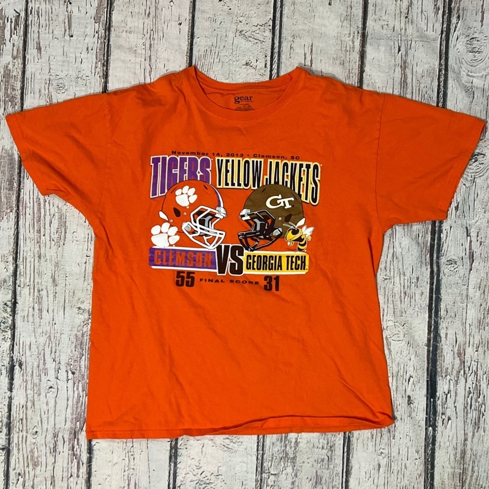 Clemson Tigers vs Georgia Tech 2013 NCAA Collegiate Crewneck Football Tshirt